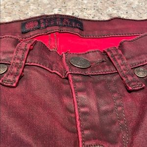 Rock & Republic skinny jeans red black Berlin sz 6